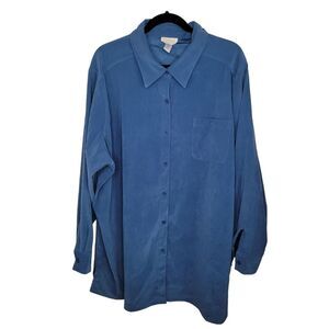 Roaman's peach skin button up top blouse size 2x